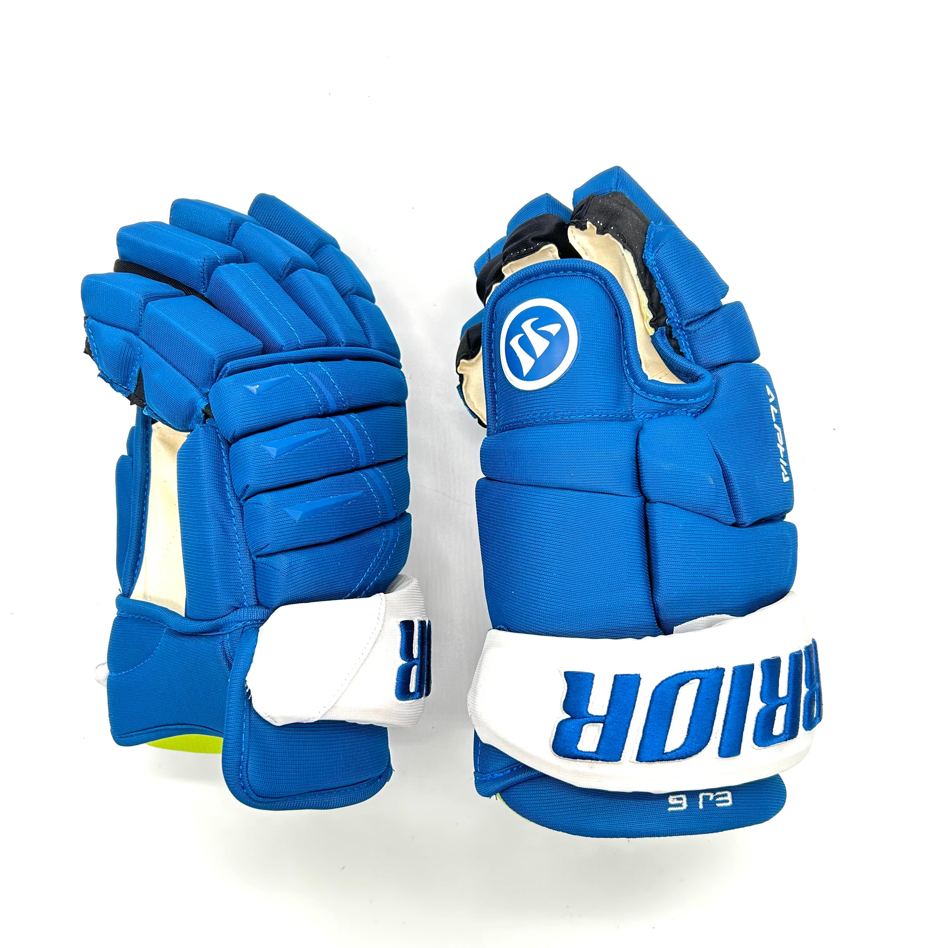 Warrior Alpha DX - Gant NHL Pro Stock - Erik Johnson (Bleu/Blanc)